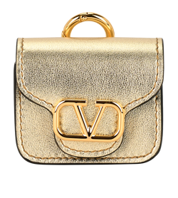 Valentino Garavani VLogo AirPods Case, Leather, Gold, MII, DB/B, 3*